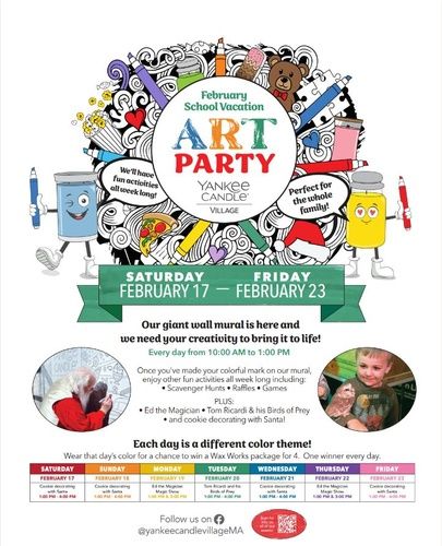 School Vacation Art Party at Yankee Candle Village